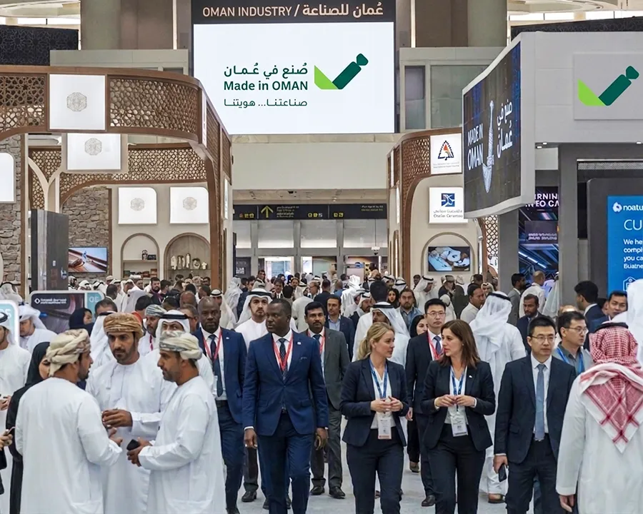 A crowd of people at a Made in Oman event.